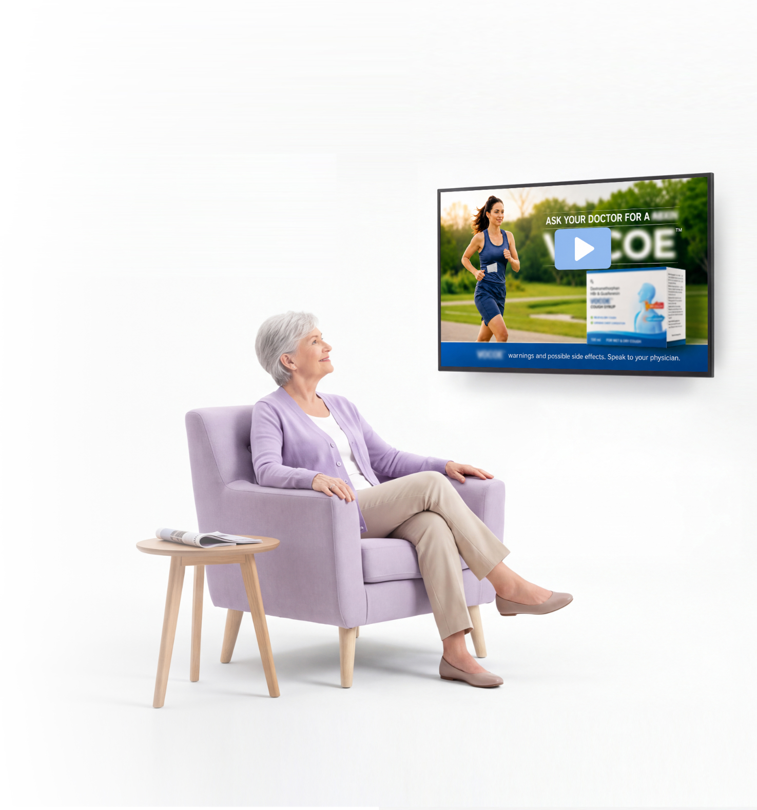 Patient primed in the waiting room before the visit