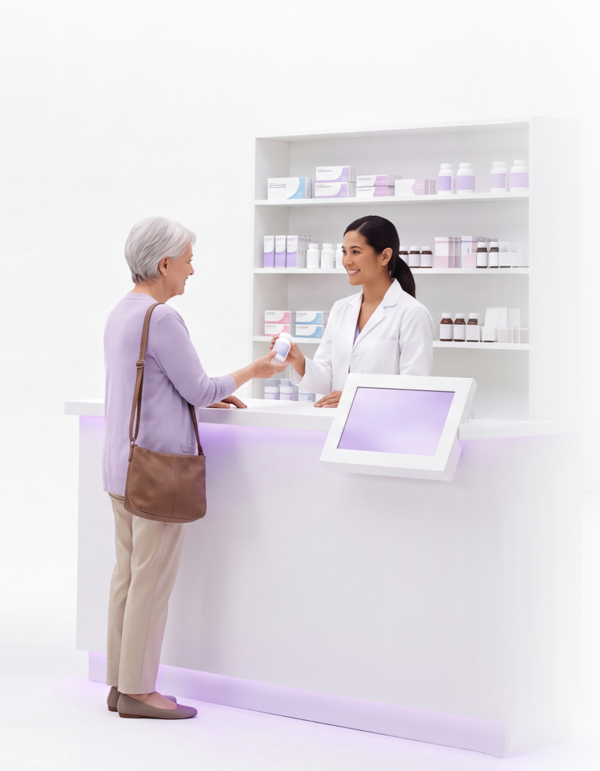 Pharmacist filling the prescription at the point of dispense