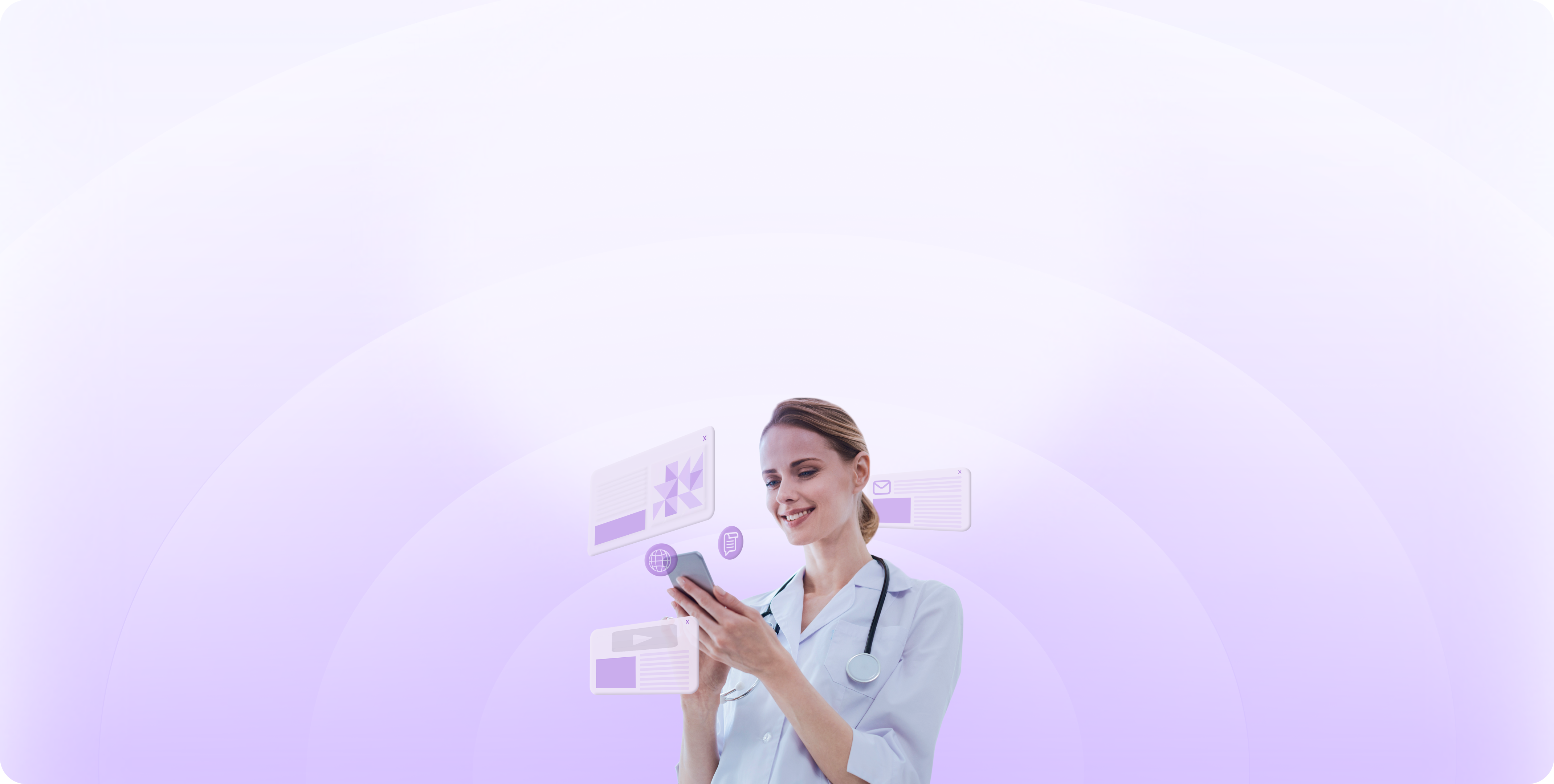 Healthcare professional with digital engagement tools